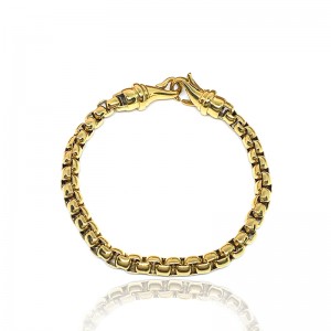 Европейска и американска мода неръждаема стомана позлатена щедра перла верига, гривна