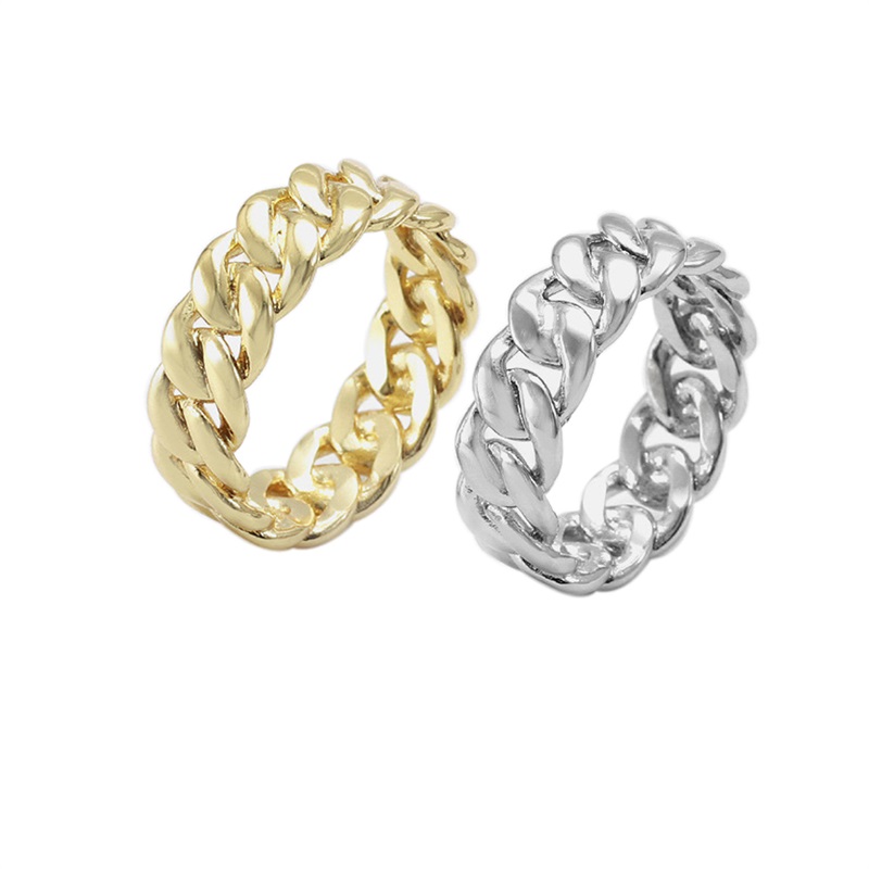 Мода от неръждаема стомана прахосмукачка 18K златен и стоманен пръстен пръстен пръстен